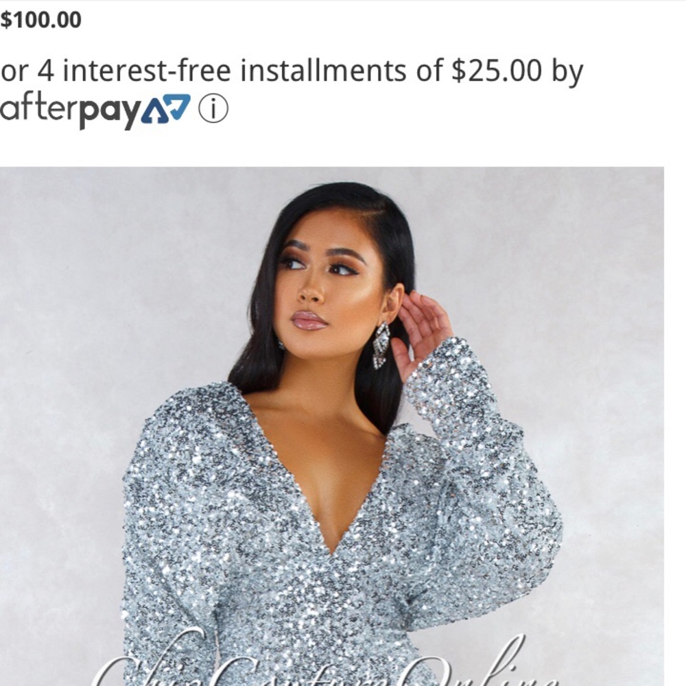 Silver sequence dress.